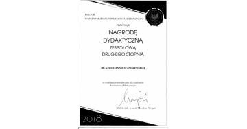 Prezes Fundacji nagrodzona przez JM Rektora WUM!